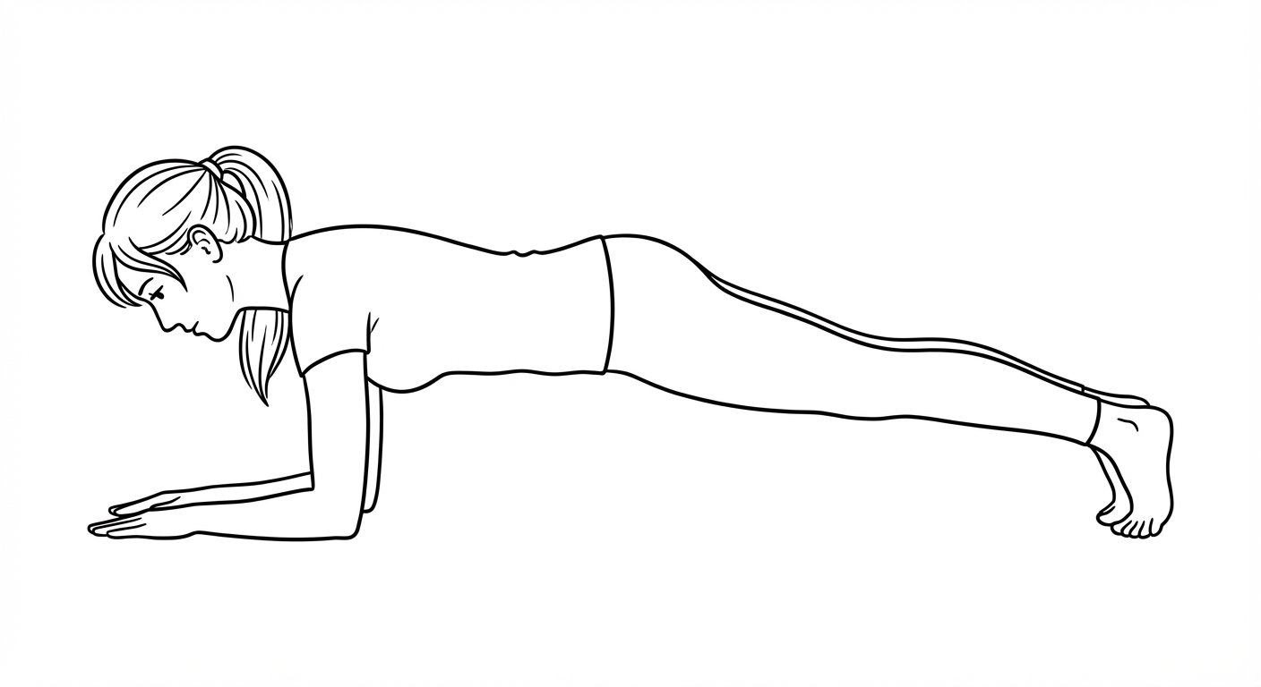 Forearm plank exercise showing correct body position from the side